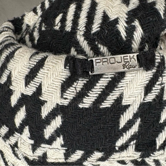 Vintage Designer Peacoat Houndstooth 3/4 Length Wool Designer Project Raw Medium - Picture 6 of 12